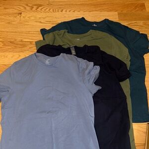 H&M + Goodfellow Men's Short Sleeve T-Shirts - Blues and greens 4 pack